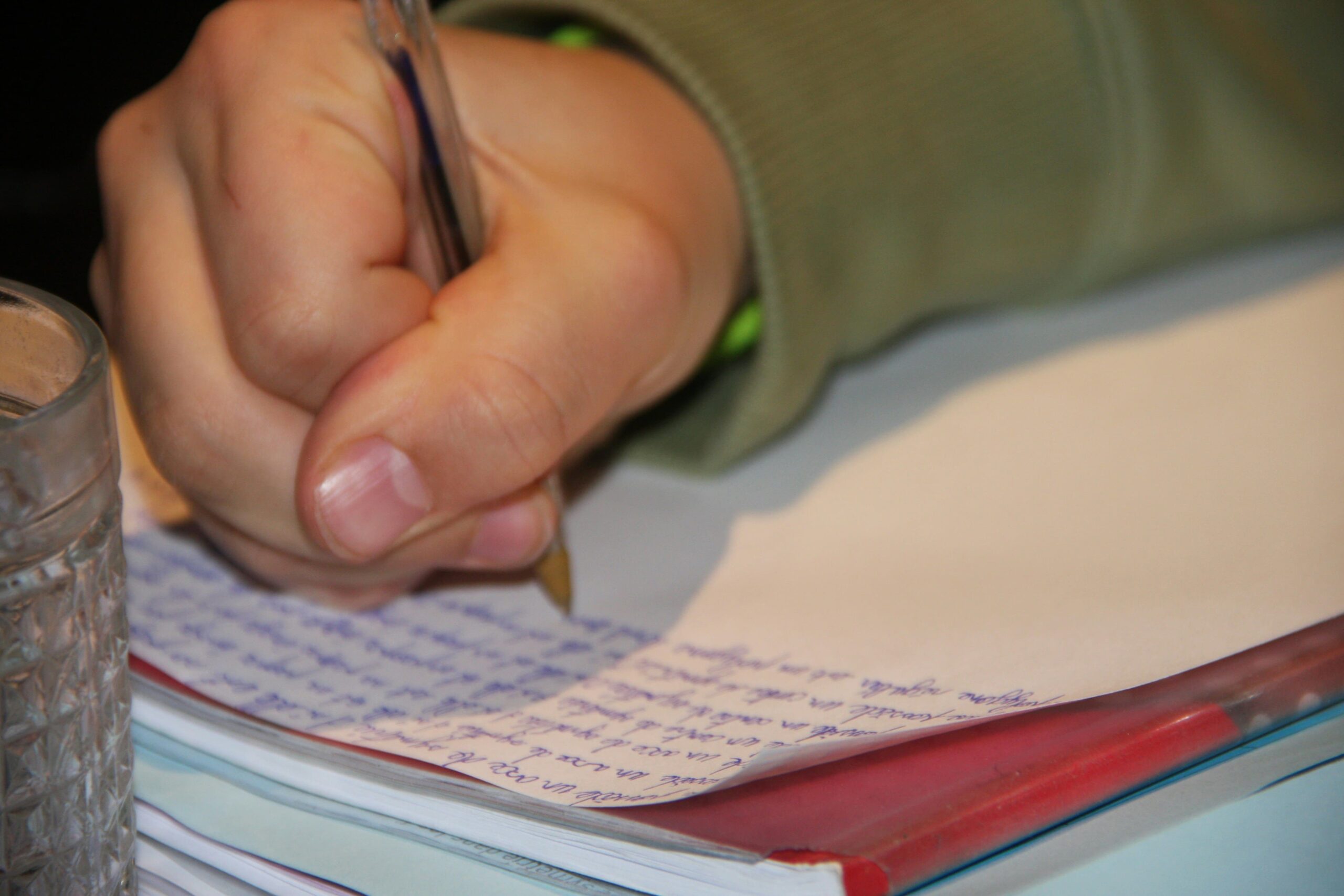 Student writing a term paper