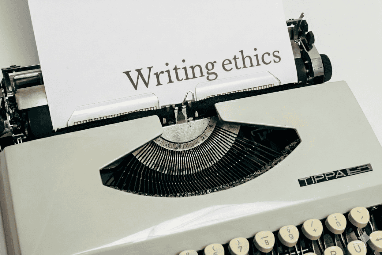 Typewriter printing writing ethics