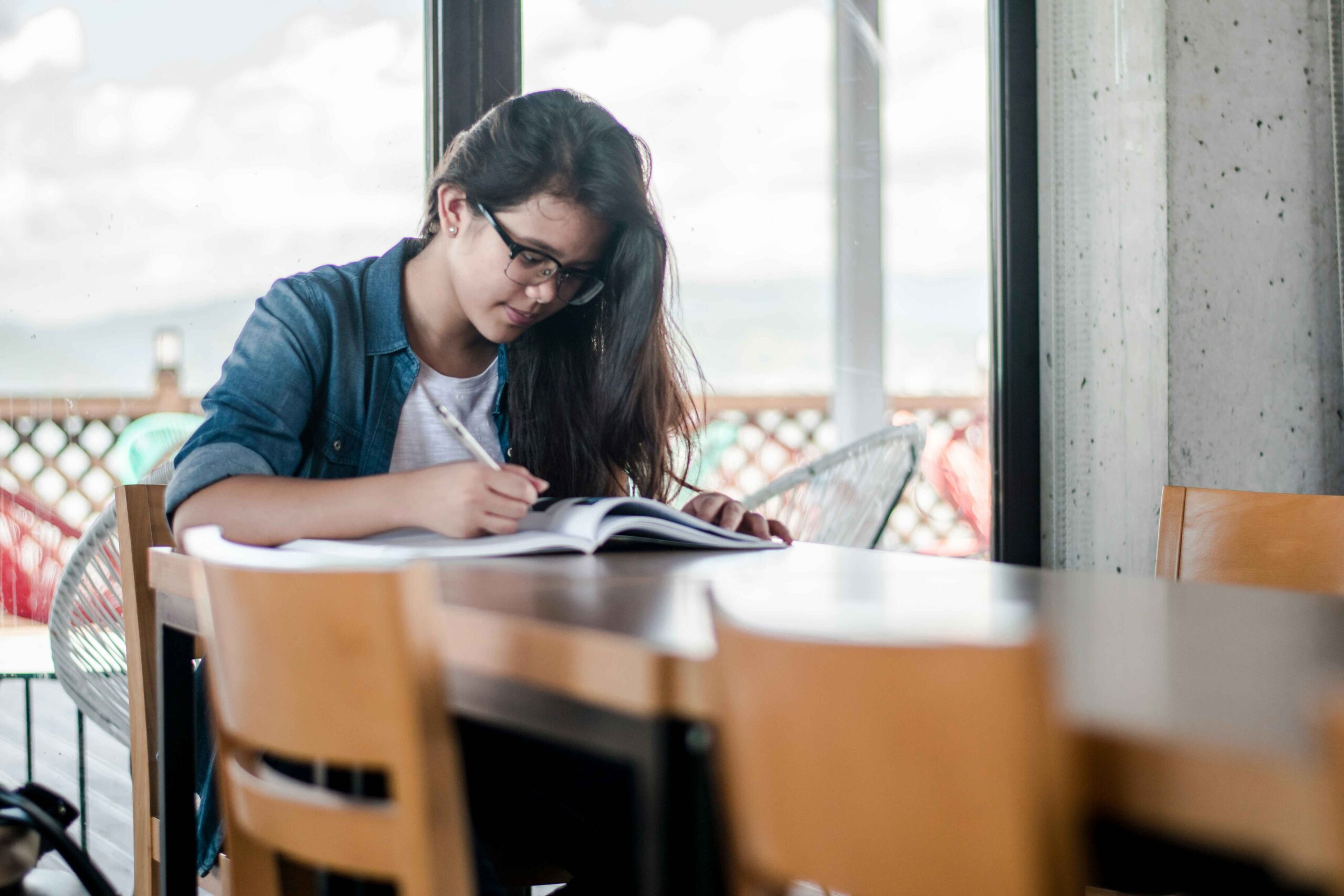 Student writing a term paper