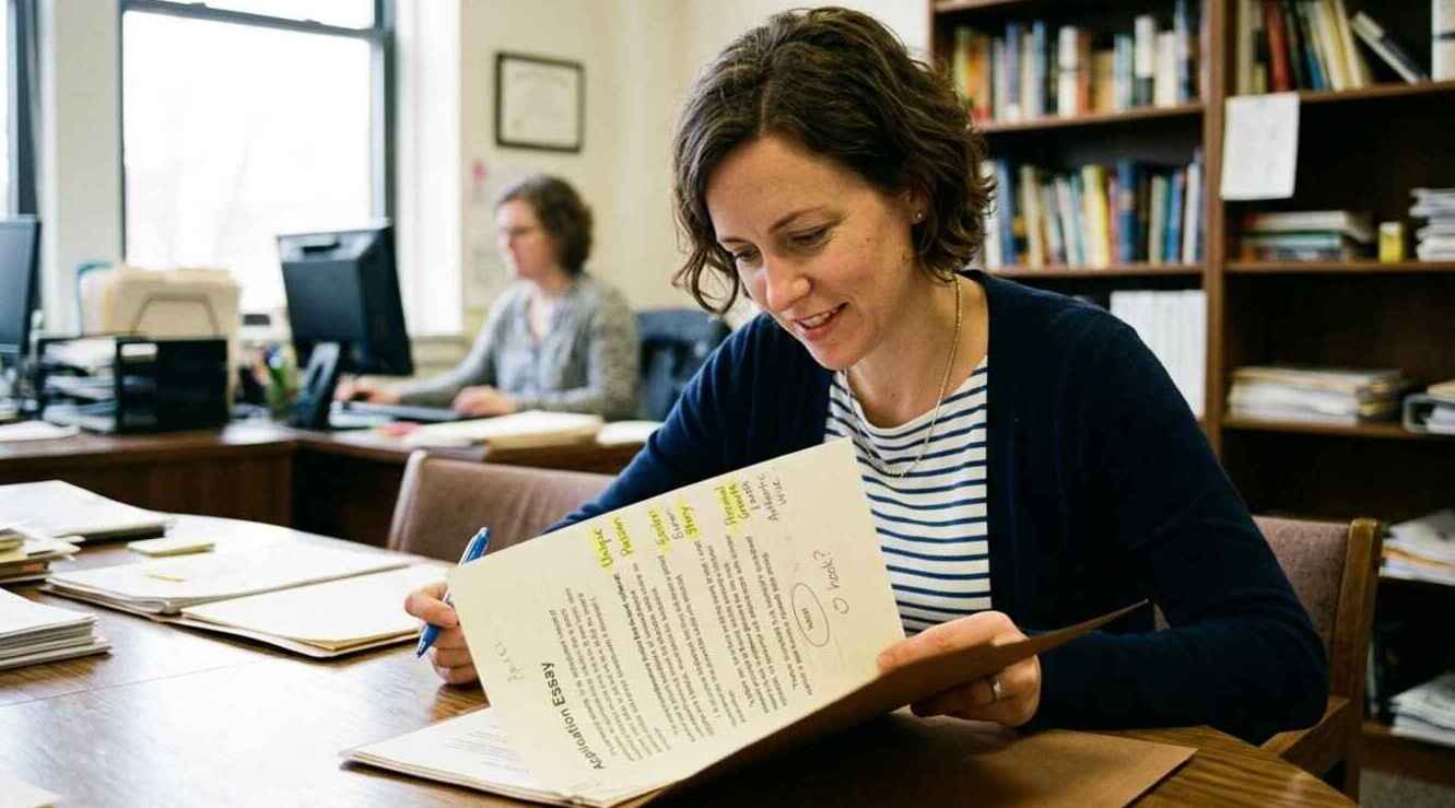 College reviewing admission essay