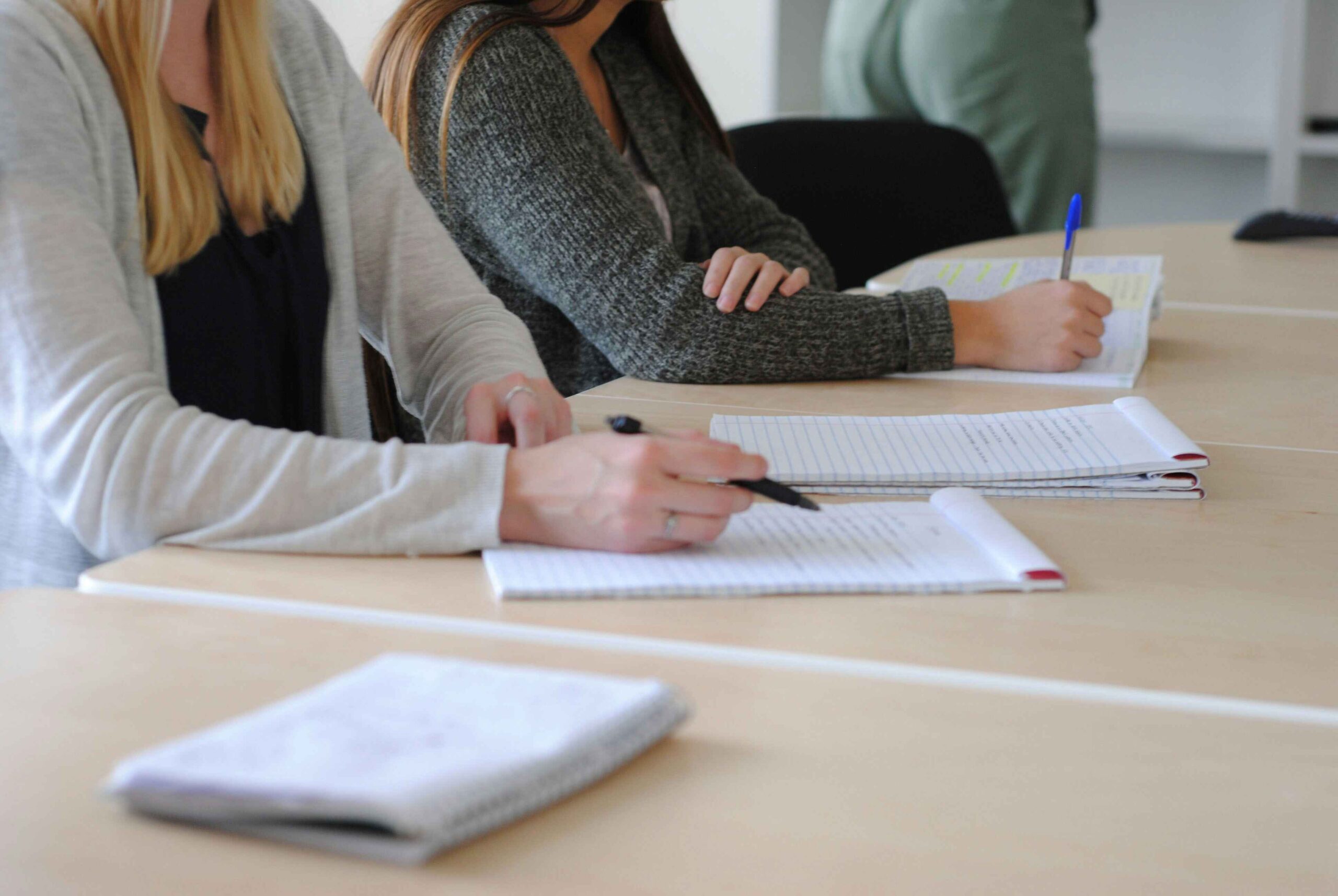 Student reviewing college application essay