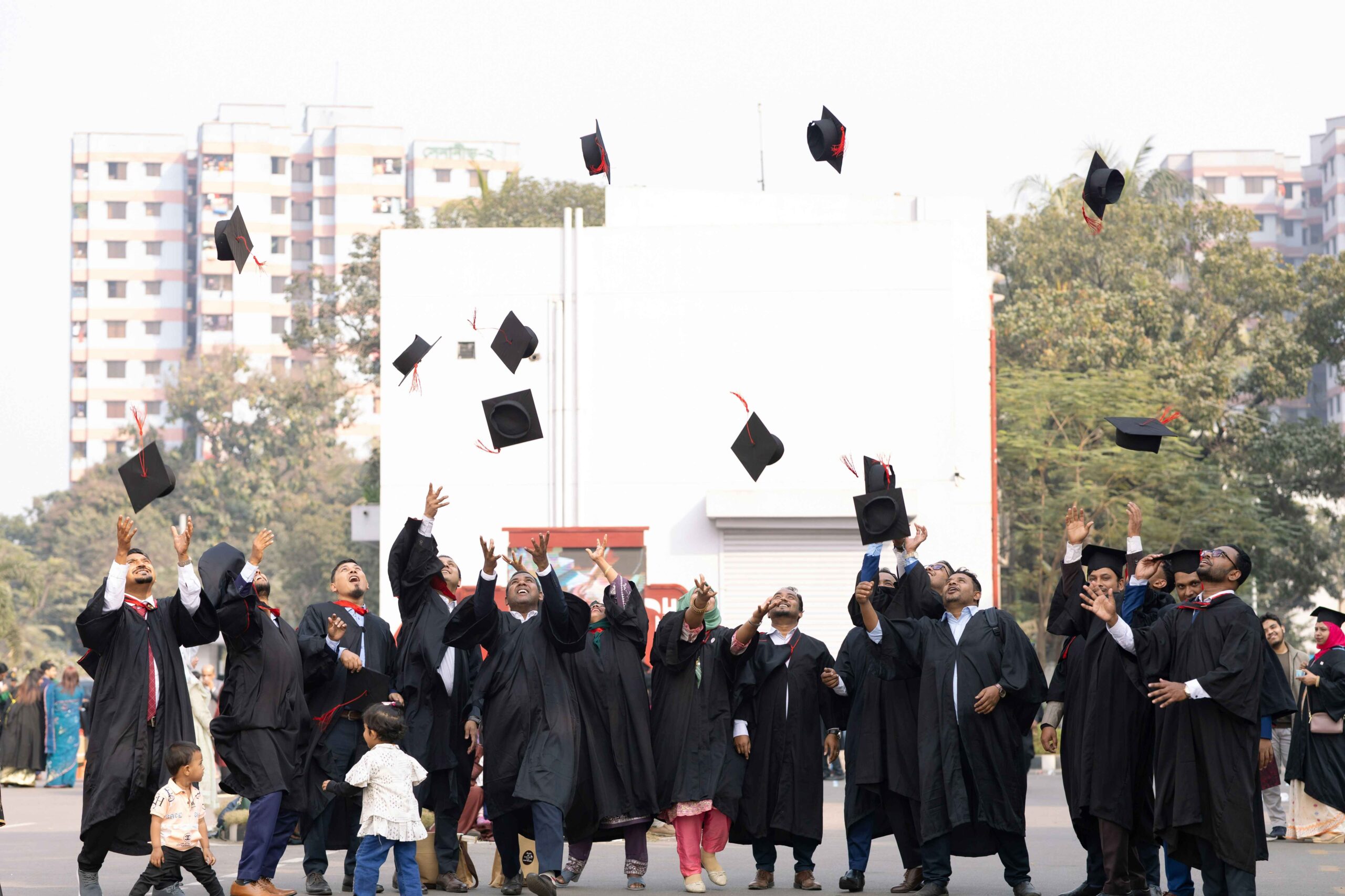 Students during graduation